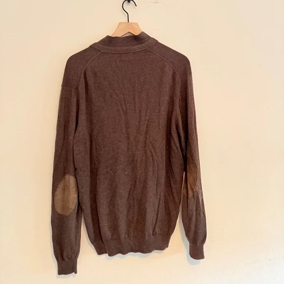 Massimo Dutti Men's Brown Cotton-Cashmere Zip Cardigan Size XXL - Picture 4 of 7